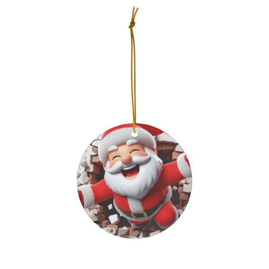 Santa Ceramic Ornament, 1-Pack