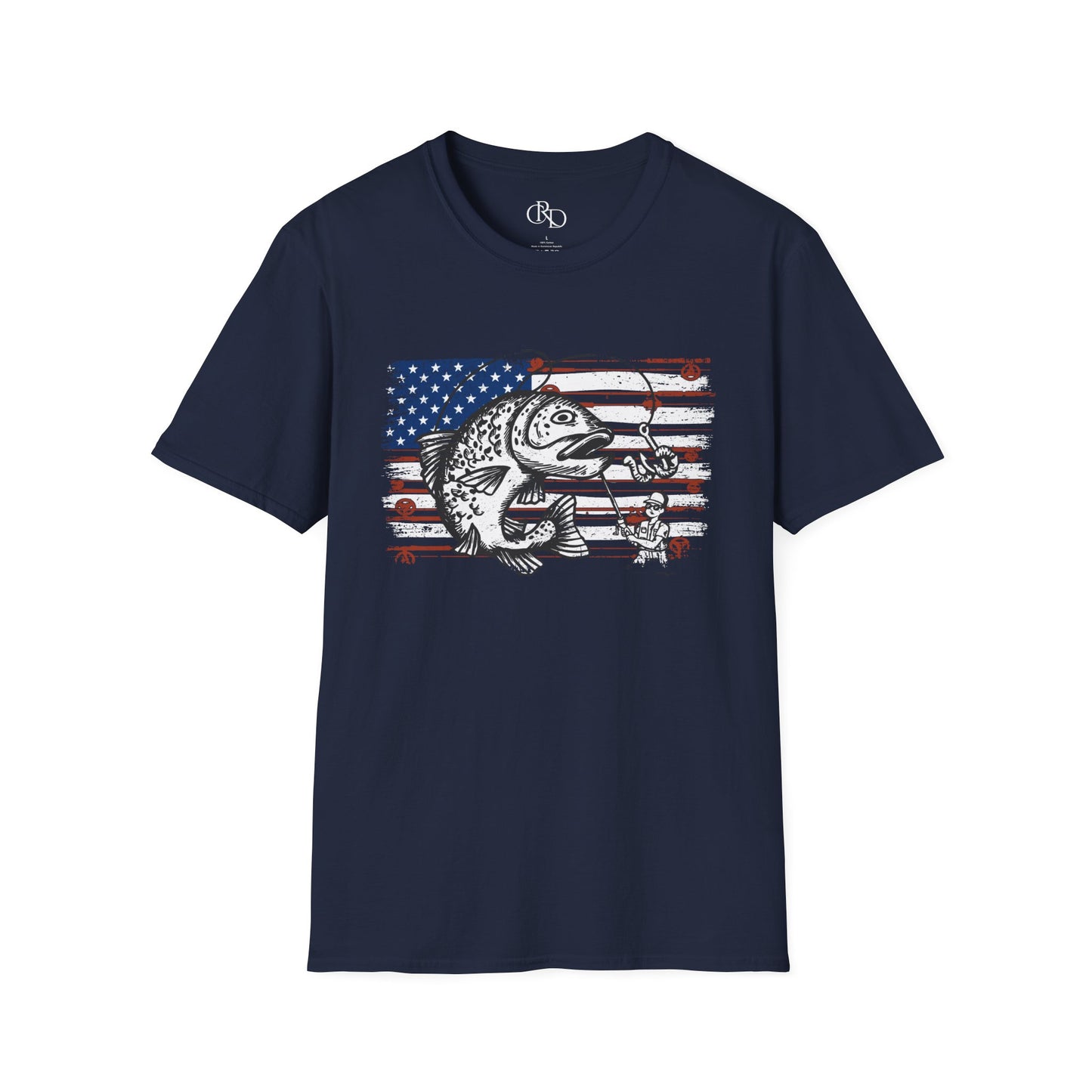 Patriotic Fishing - Softstyle T-Shirt