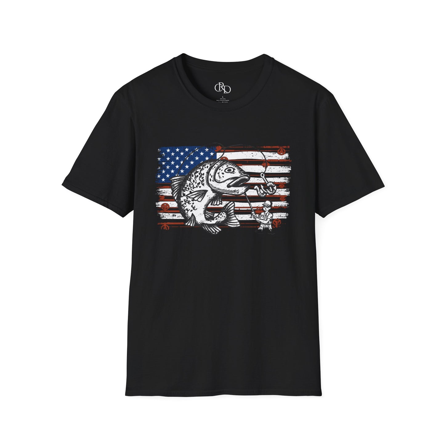 Patriotic Fishing - Softstyle T-Shirt