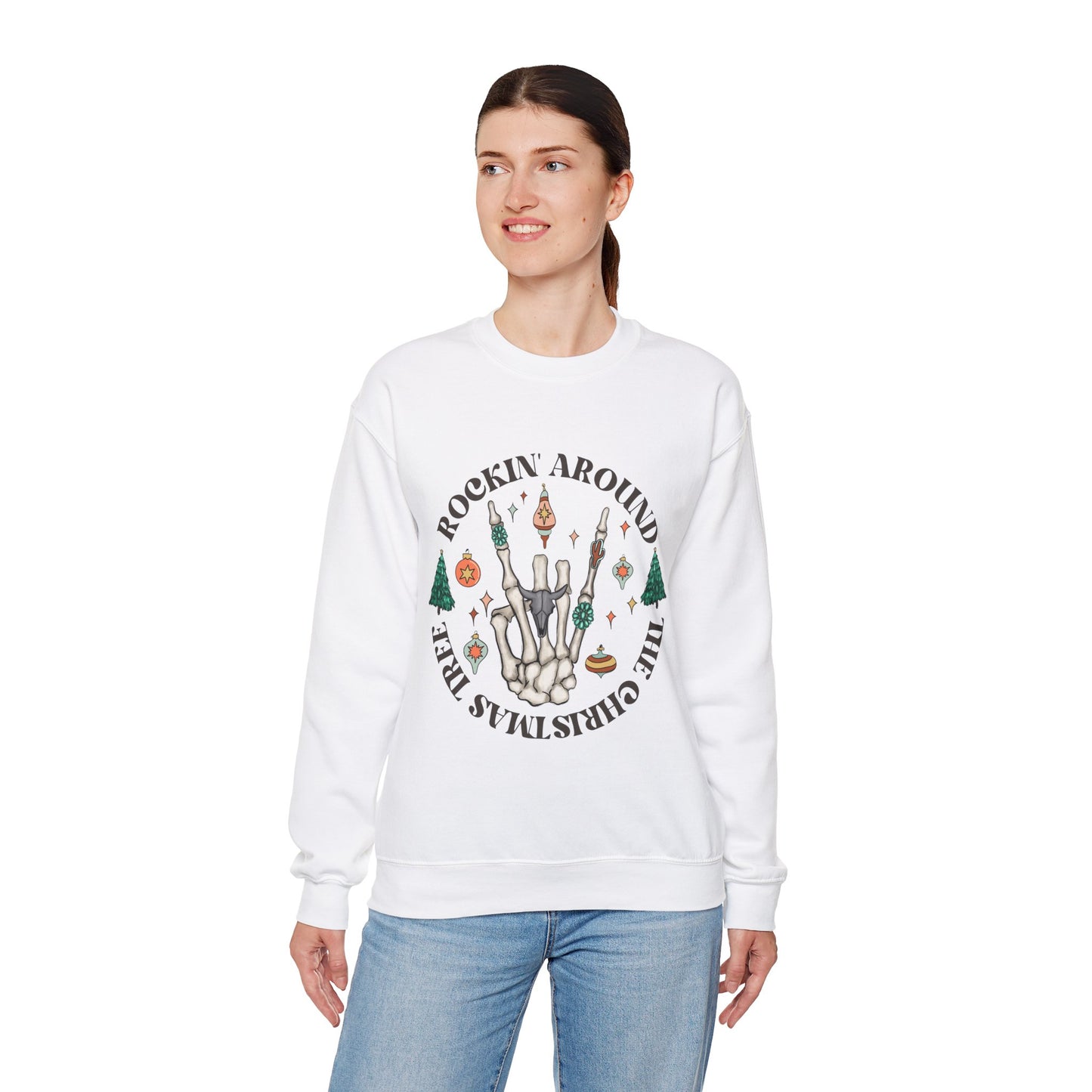 Rockin' Around the Christmas Tree - Heavy Blend™ Crewneck Sweatshirt