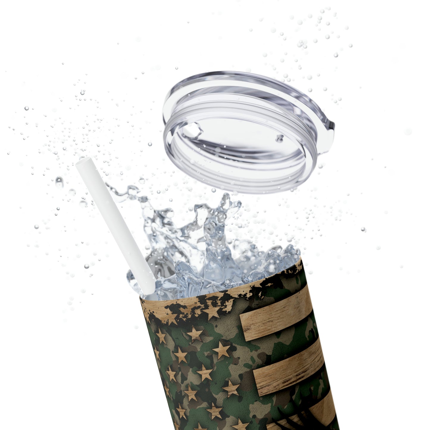 Patriot Eagle - Skinny Tumbler with Straw, 20oz