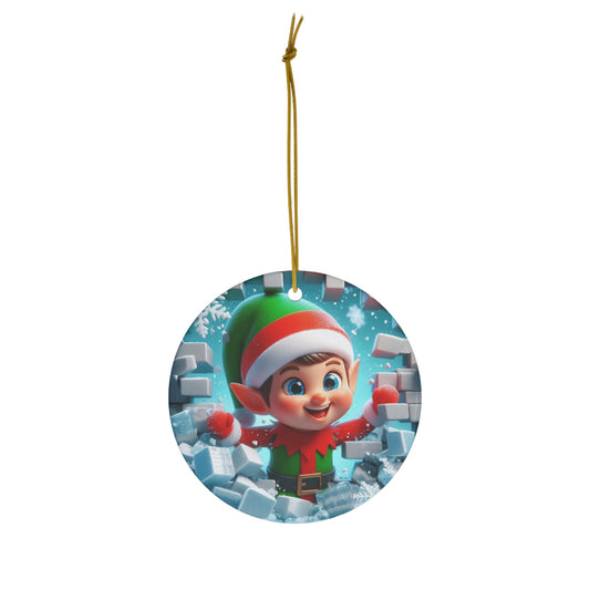 Elf Ceramic Ornament, 1-Pack