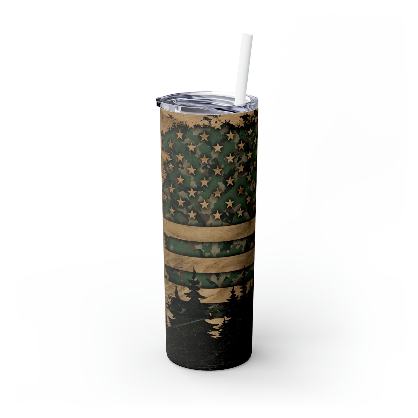 Patriot Eagle - Skinny Tumbler with Straw, 20oz