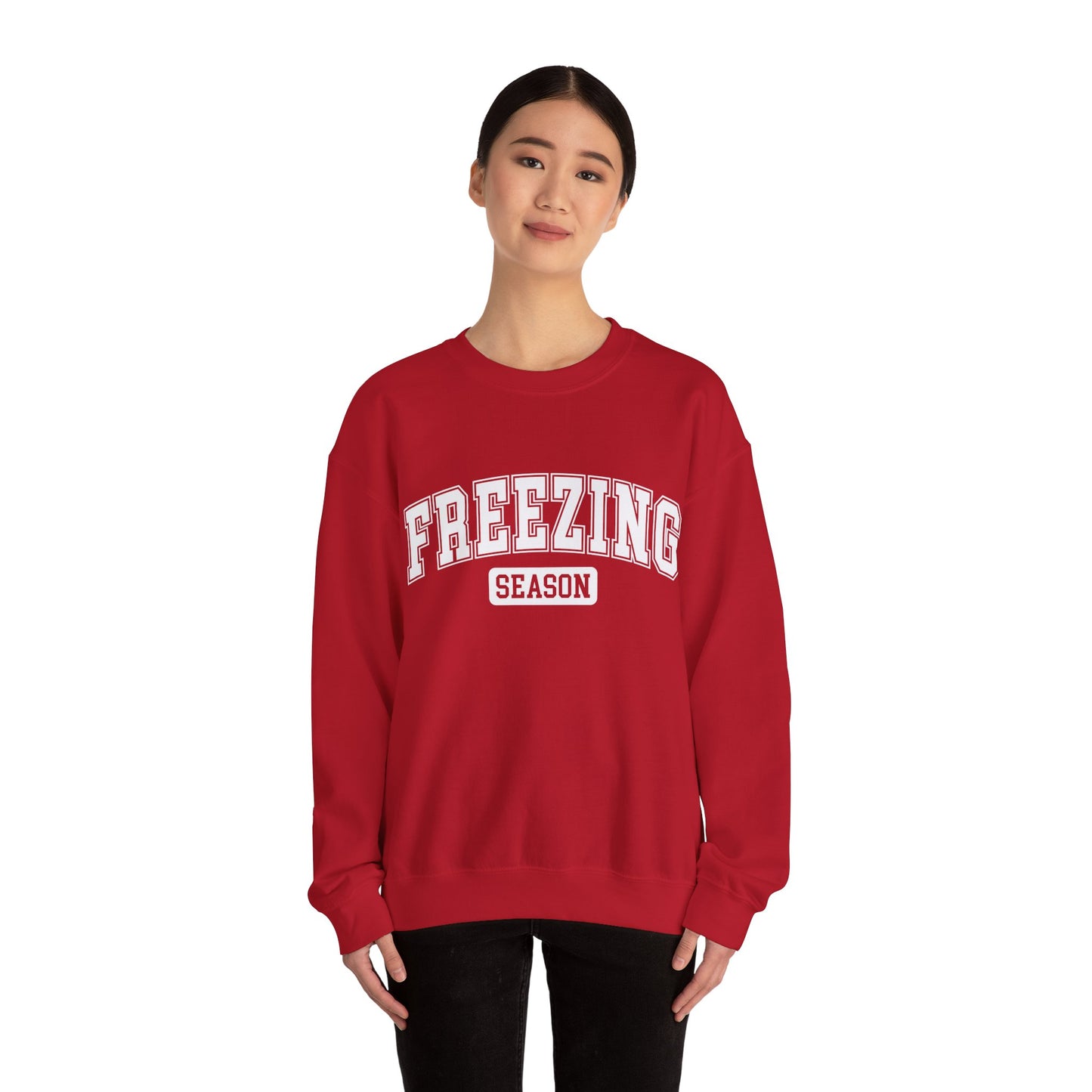 Crewneck Sweatshirt - College Style Font - Freezing Season