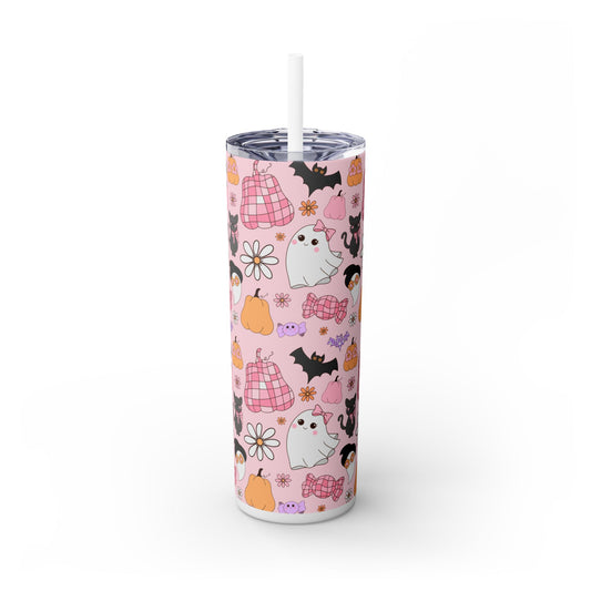 Boho Halloween - Skinny Tumbler with Straw, 20oz