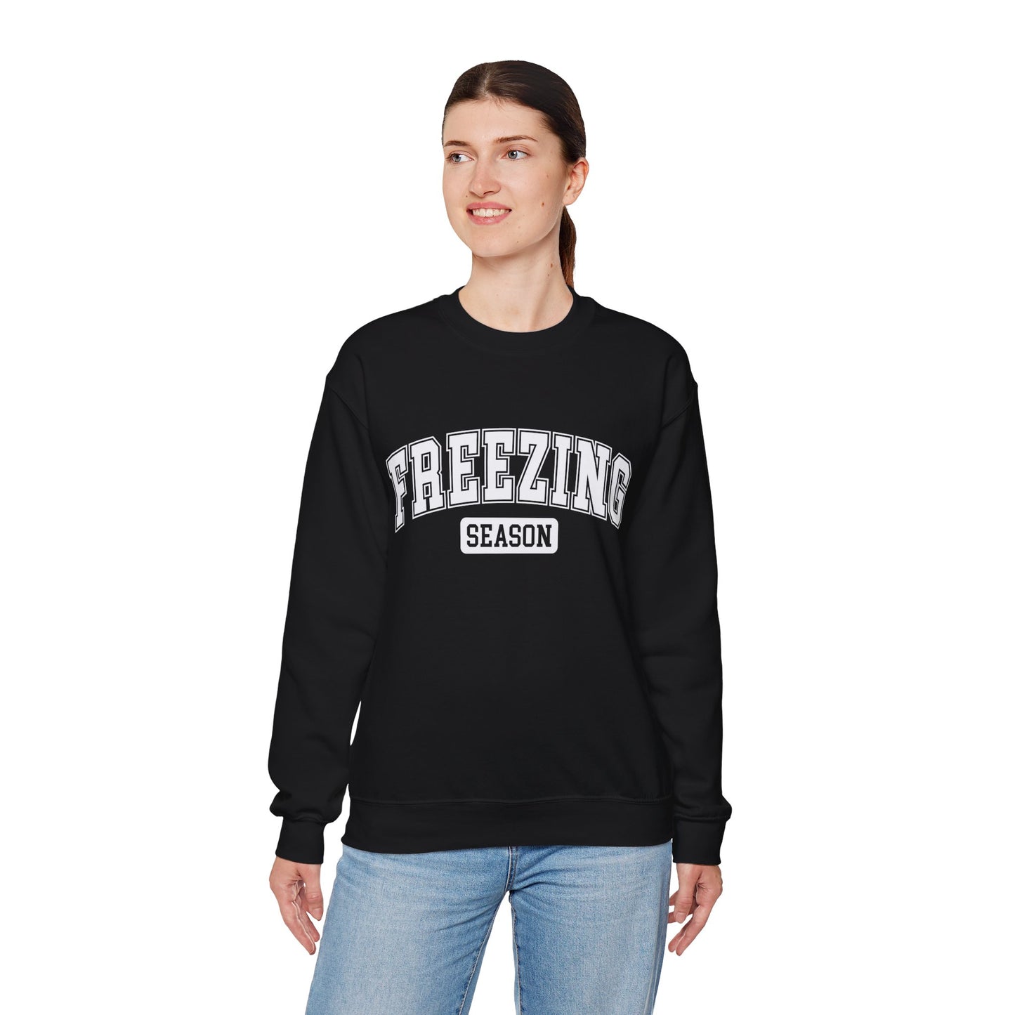 Crewneck Sweatshirt - College Style Font - Freezing Season