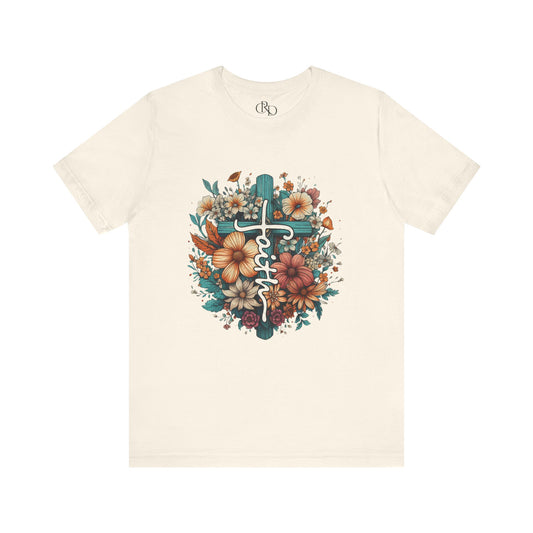 Faith with Flowers - Jersey Short Sleeve T-Shirt