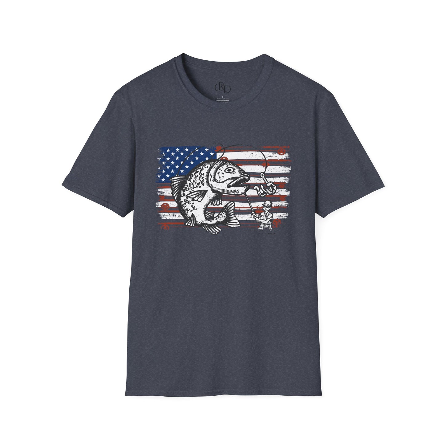 Patriotic Fishing - Softstyle T-Shirt