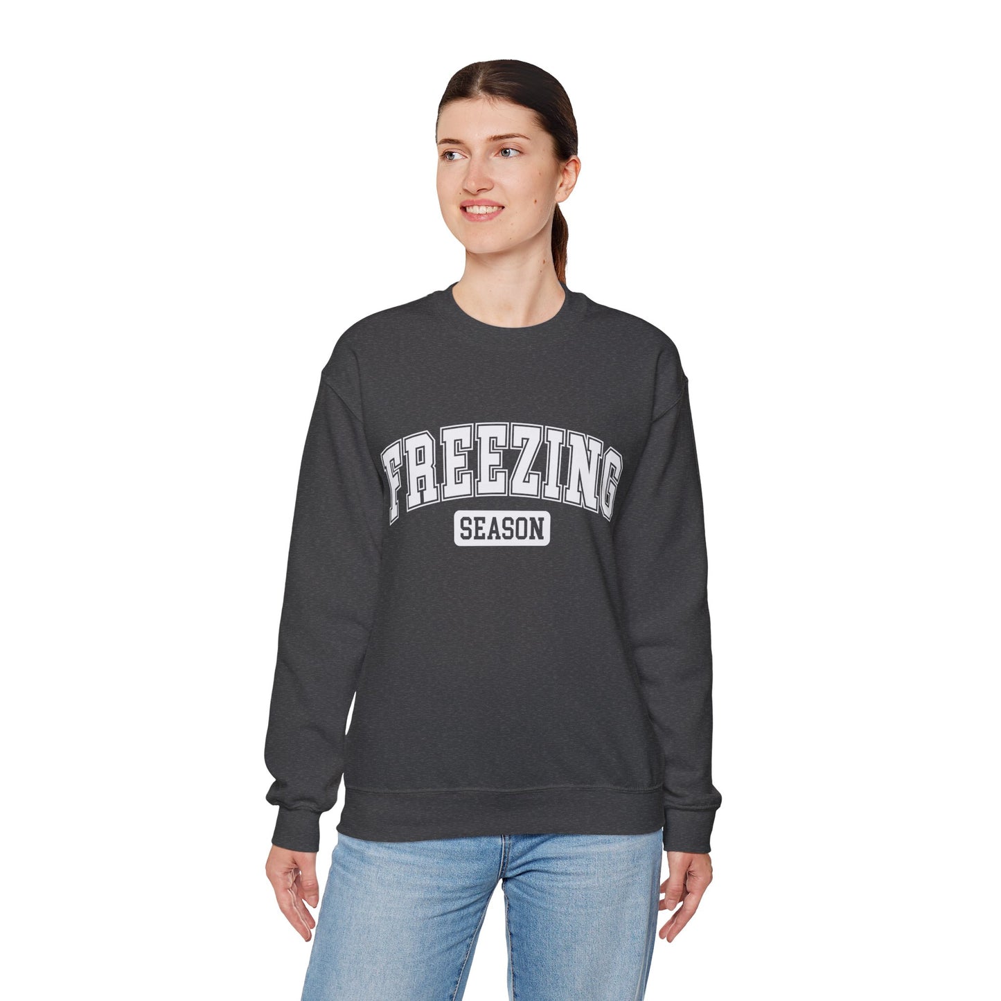 Crewneck Sweatshirt - College Style Font - Freezing Season