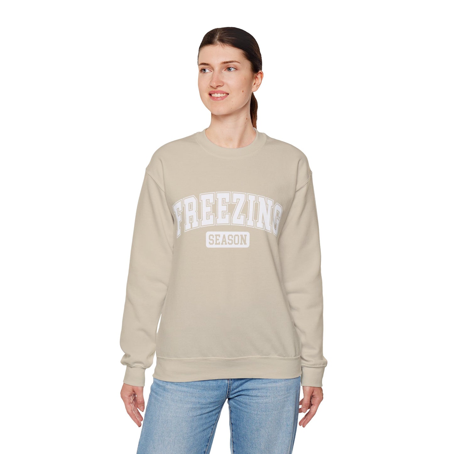 Crewneck Sweatshirt - College Style Font - Freezing Season