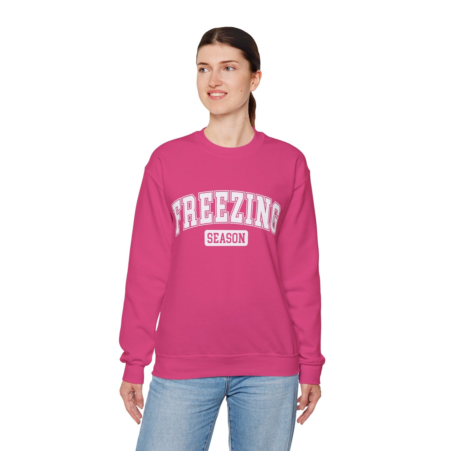 Crewneck Sweatshirt - College Style Font - Freezing Season