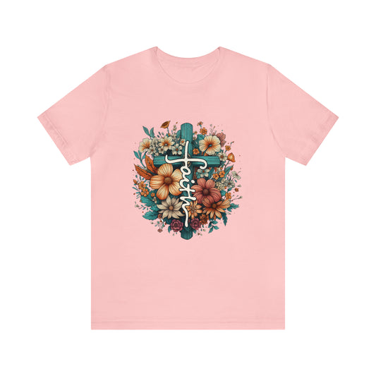 Faith with Flowers - Jersey Short Sleeve T-Shirt